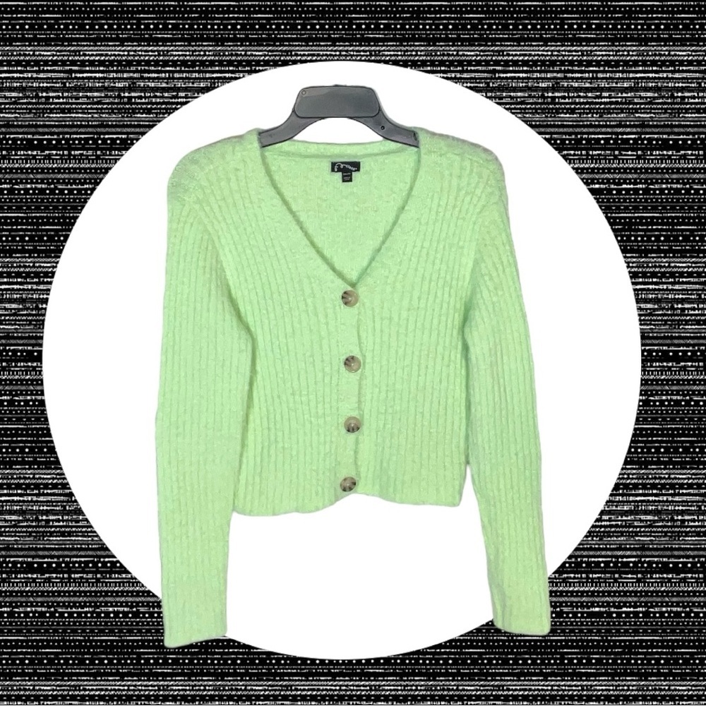 Art Class Mint Green Button Front Short Sweater Cardigan Women XXL 18